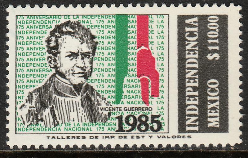 MEXICO 1402, 175th Anniv of Independence, VICENTE GUERRERO. MINT, NH. F-VF.