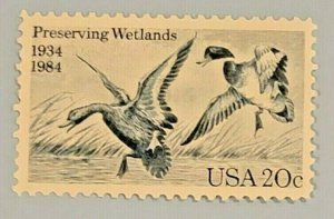 Scott 2092- Preserving Wetlands, Mallard Ducks- 20c MNH 1984- unused mint stamp