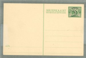 Netherlands  1940 5c/3c + 5c/3c reply card