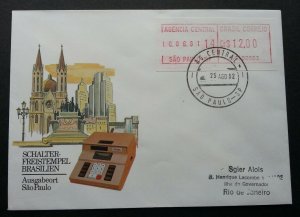 Brazil Sao Paulo 1982 ATM (Frama Label stamp FDC) *rare *addressed