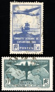 France Stamps # C16-17 Used XF Scott Value $135.00