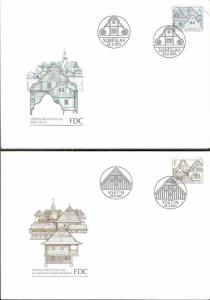 Czech Rep. 2011 Folk Architecture Building 2 FDCs # 8231