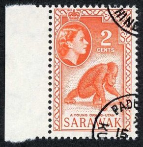 SARAWAK SG205 1965 2c Red-orange Wmk w12 THE KEY VALUE CDS used Cat 16 pounds