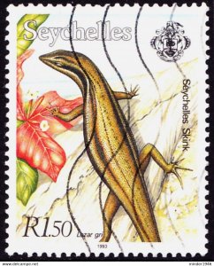 SEYCHELLES 1993 QEII 1.5R Multicoloured - Flora & Fauna - Lizard SG819 FU