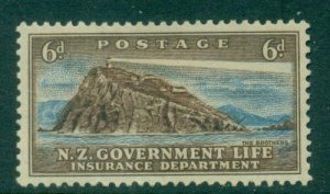 New Zealand 1947-64 Insurance, Lighthouse 6d MLH