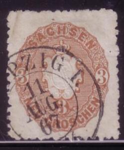 .Saxony  Sc. # 19 Dark Brn. Used  