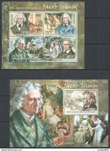 2013 Central Africa Art Paintings Fairy Tales Jacob Grimm Kb+Bl ** Ca677