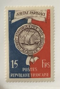 France 1951 Scott 664 MNH - 15fr, Paris 2000th Anniv. , Seal of the City