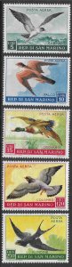 San Marino Scott C101-C105 MNH Air Mail Bird Set of 1959, Duck, Falcon