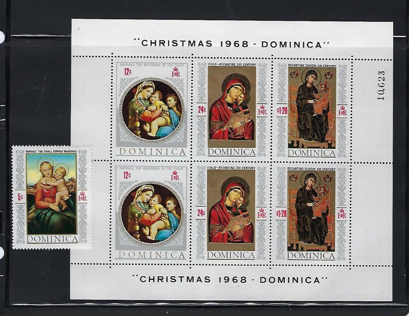 DOMINICA SCOTT #241 1968 CHRISTMAS STAMP SOUVENIR SHEET -  MINT NEVER HINGED