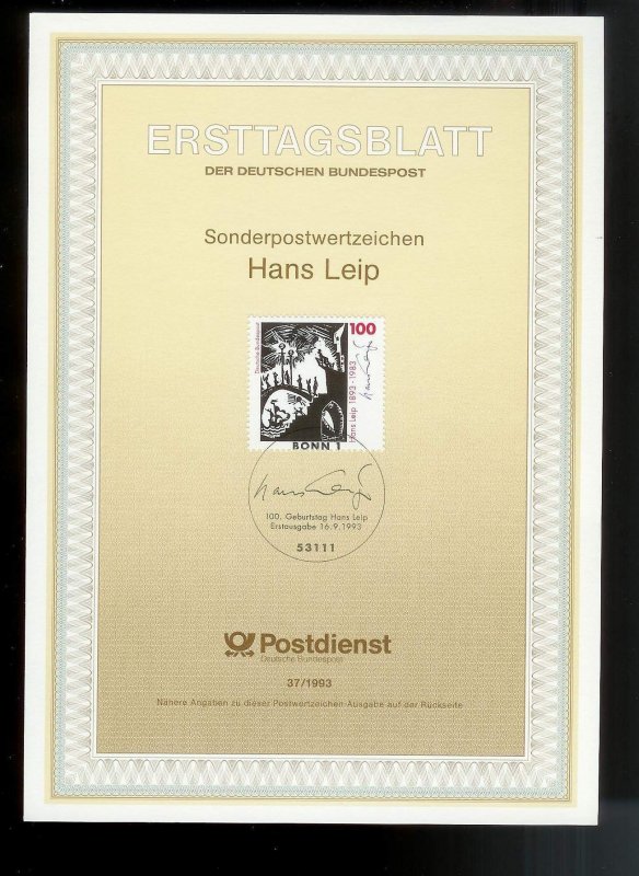 GERMANY (52) Ersttagsblatt FDC Presentation Cards
