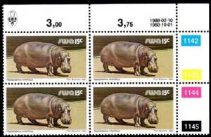 SWA - 1980 Wildlife 15c 1988.02.10 Plate Block MNH** SG 359a