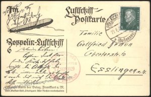 Germany 1929 Zeppelin Deutschlandfahrt CREW Bordpost Cover Mi34a Beuerle  110997