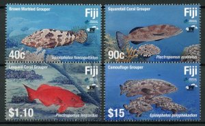 Fiji Fish Stamps 2019 MNH Fishes Groupers 4FJ Movement Corals Marine 4v Set