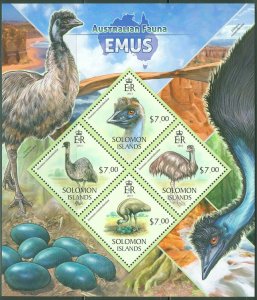 SOLOMON ISLANDS 2013 AUSTRALIAN FAUNA  EMUS  SHEET