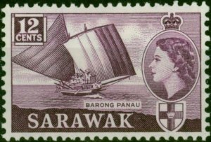 Sarawak 1964 12c Plum SG208 Fine LMM