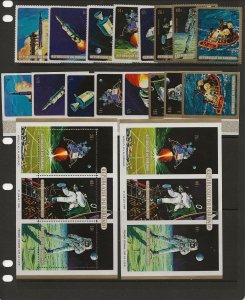 BURUNDI Sc 297-302,C104-6 NH PERF & IMPERF SET+S/S of 1969 - SPACE