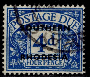 SOUTHERN RHODESIA GVI SG D5, 4d blue, FINE USED.