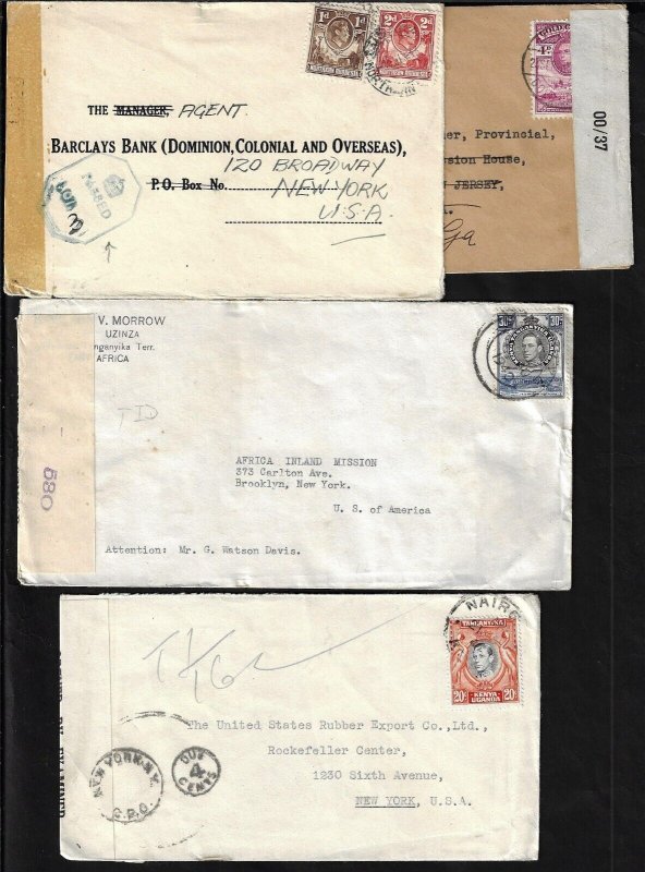 UK GB 1940 50 BRITISH AFRICA POSTAL HISTORY COLL OF 10 COVERS FRANKED K GEORGE V