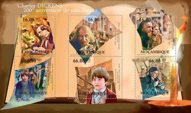 Charles Dickens Literature Cinema Mozambique MNH stamp set