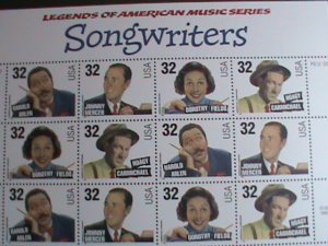 ​UNITED STATES-1996 SC # 3100-3 THE SONG WRITERS STAMPS-MNH SHEET VERY FINE