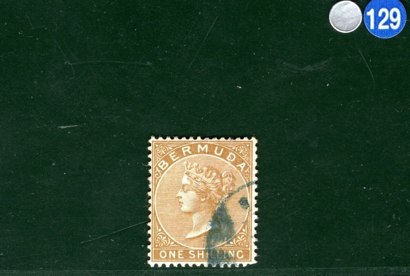 BERMUDA QV Classic SG.29 1s Yellow-Brown (1893) CLEAR PROFILE Used c£30 SBLUE129 