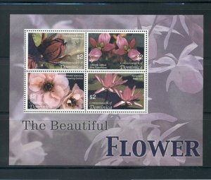 Dominica  #2535  (2005 Flowers sheet of four)  VFMNH CV $6.00