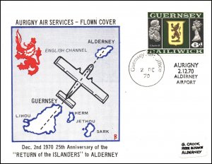 Guernsey Aurigny Air Services 1970 Cover