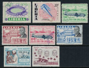 Liberia #C104-5,7-10u,C111-2*  CV $3.25