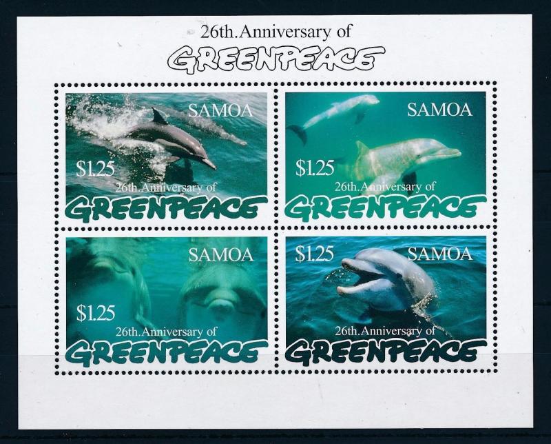 [49028] Samoa 1997 Marine life Dolphins Greenpeace MNH Sheet