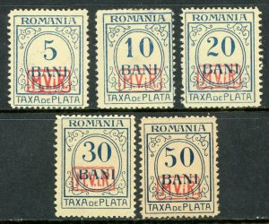 Romania 1918 German Occupation Postage Due Set Sc #3NJ3-7 Mint E881