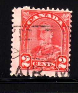 CANADA #165  2  CENT KING GEORGE V  ARCH/LEAF ISSUE  USED   a