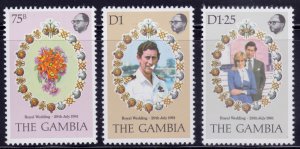 Swaziland, 1981, Royal Wedding, #382-84, MNH,++