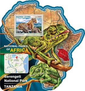 Sierra Leone 2016 MNH Serengeti National Park 1v S/S Lizards Leopards Stamps 