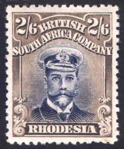 Rhodesia 1919 2s6d Dp Ultra & Grey Brown DIE III Scott 133 SG 274 MLH Cat $65