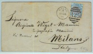 BK0272 - POSTAL HISTORY - GB  Stamp (half p.) on COVER from MALTA to ITALY 1881