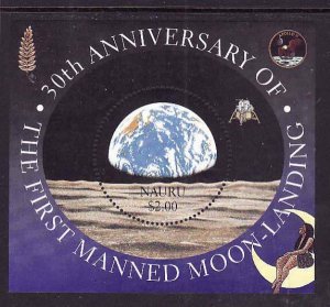 Nauru-Sc#469- id8-Unused NH sheet-Space-Moon Landing-1999-