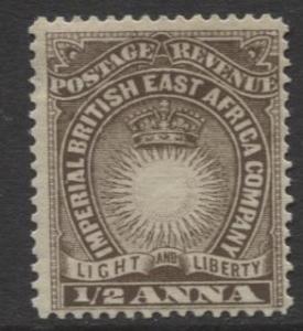 British East Africa - Scott 14 -Sun & Crown - 1890 - MVLH - Single 1/2a Stamp