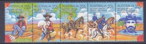 Australia 741 MNH 1980 Waltzing Matilda Strip of 5 Very Fine