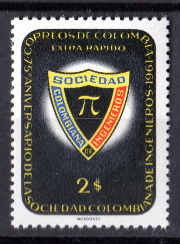 Colombia 1962 Sc#C432 COLOMBIAN SOC.ENGINNERS 75th.ANNIV.EXTRA RAPIDO  MNH