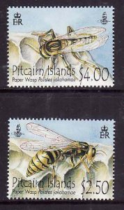 Pitcairn Is.-Sc#715-6-unused NH set-Insects-Paper Wasps-2011-