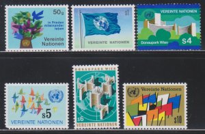 United Nations - Vienna, 50g through 10s (SC# 1-6) MNH SET