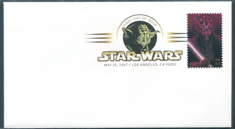 4143k US 41c Star Wars: Darth Maul SA, FDC colored postmark