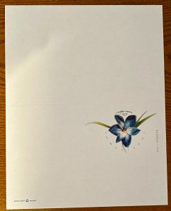 US UY 54 Paid Reply Postal Card, Unfolded Tecophilaea Cyanocrocus 2017 Mint