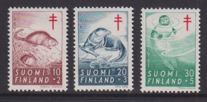 Finland    #B160-B162   MH  1961  anti-TB surtax.  mammals