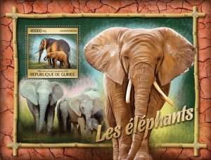 GUINEA - 2016 - Elephants - Perf Souv Sheet - Mint Never Hinged