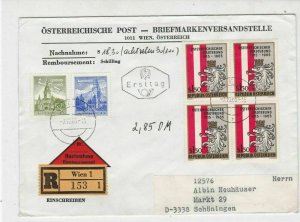 Austria 1965 Registered Wien Cancel FDC Multi Stadtebund Stamps Cover Ref 27516