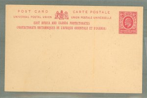 East Africa and Uganda  1902  Postal Stationery, 6c red on buff, Faint line on front