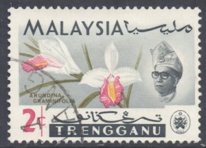 Malaya Trengganu Scott 87 - SG101, 1965 Orchids 2c used