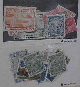 BARBADOS 12 STAMPS MINT MOSTLY LIGHT HINGED  & 17 USED STAMPS